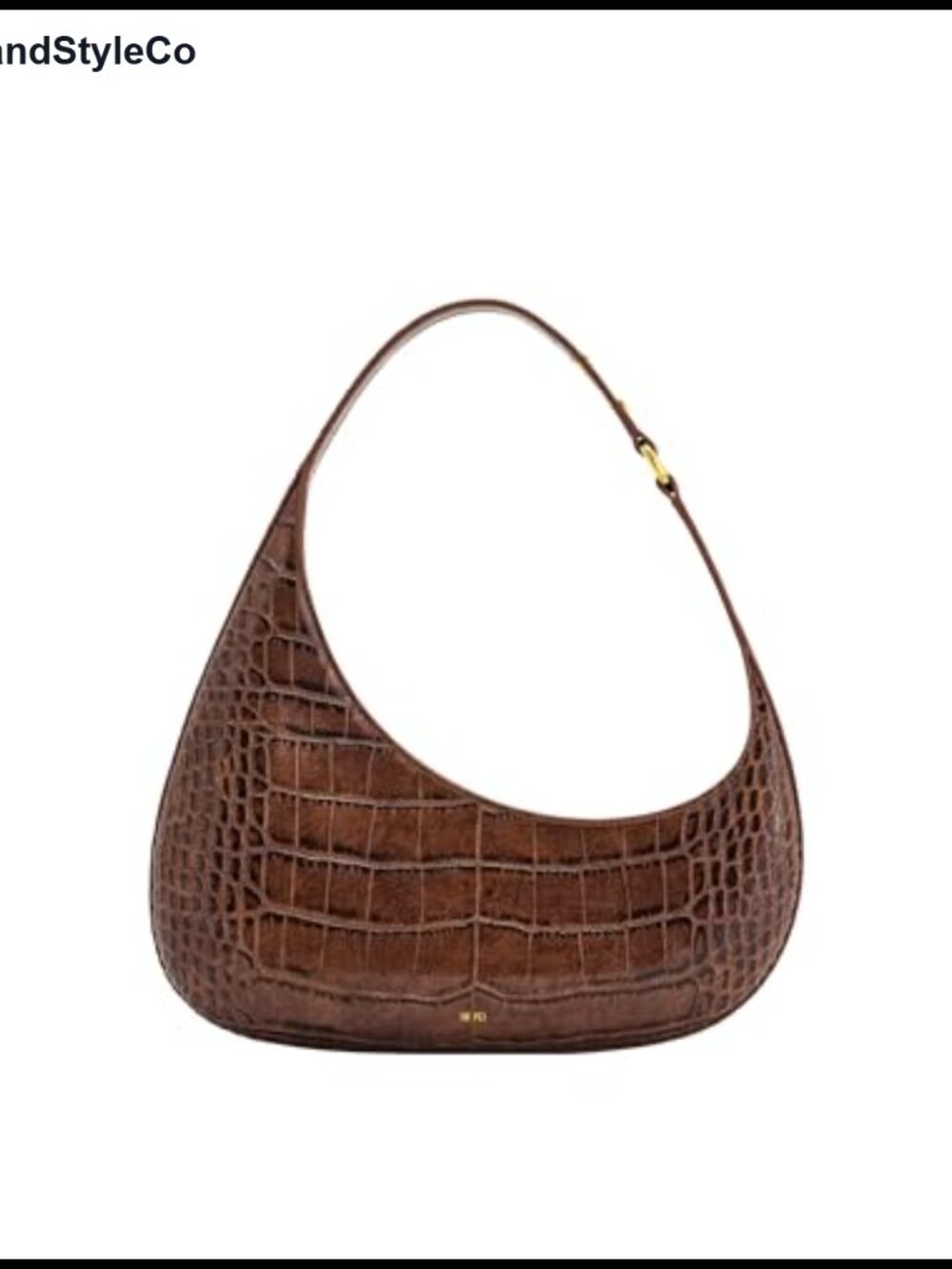 Vegan Leather Shoulder Bag with Croc Embossed Finish, Oprah Favorite